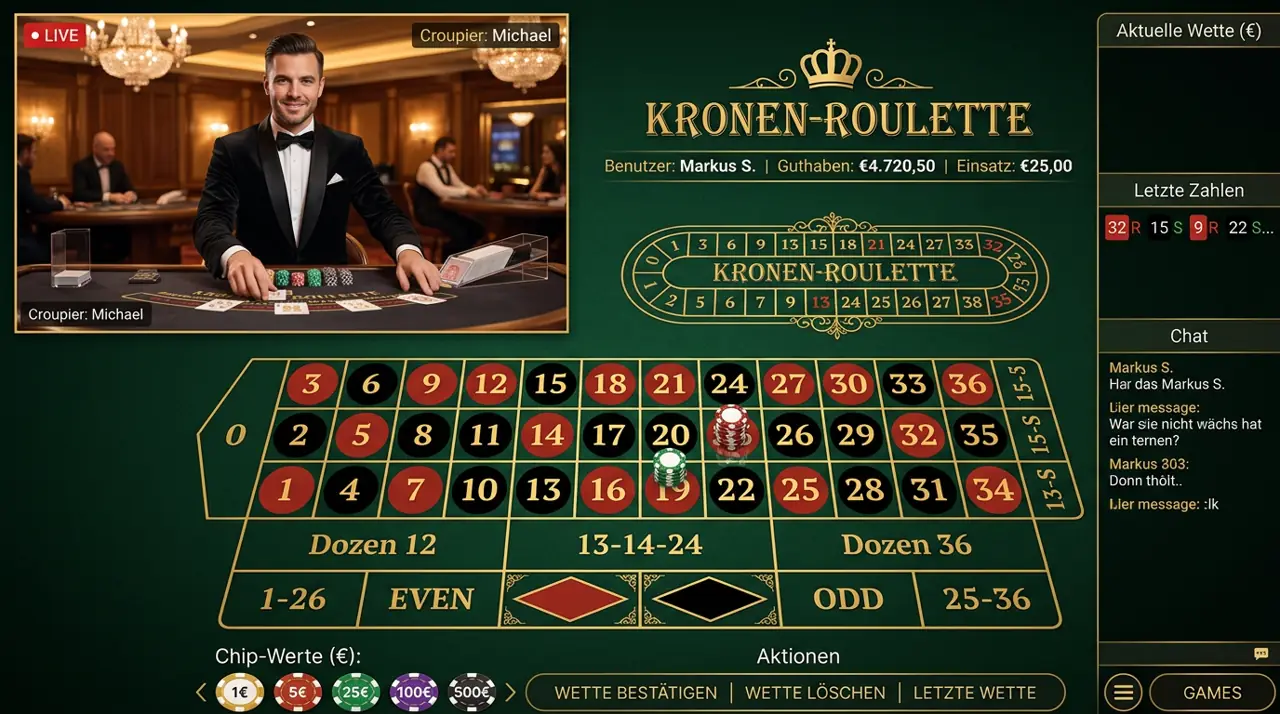 Live Dealer Tische im Spin City